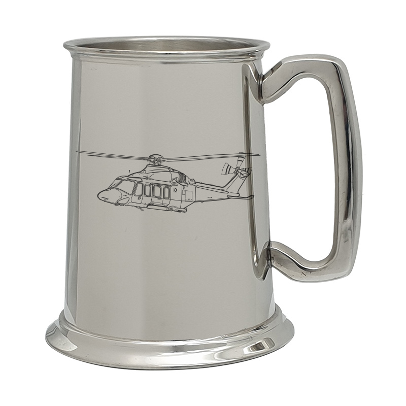 agustawestland aw139 helicopter pewter selection digital engraving mockup / engraving preview