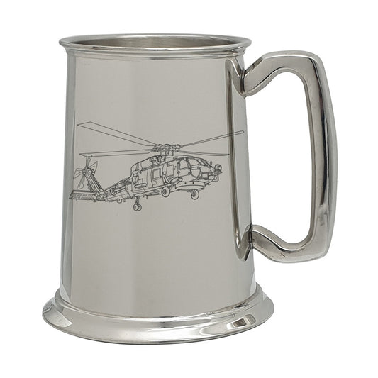 sh60 seahawk helicopter pewterware digital engraving mockup / engraving preview