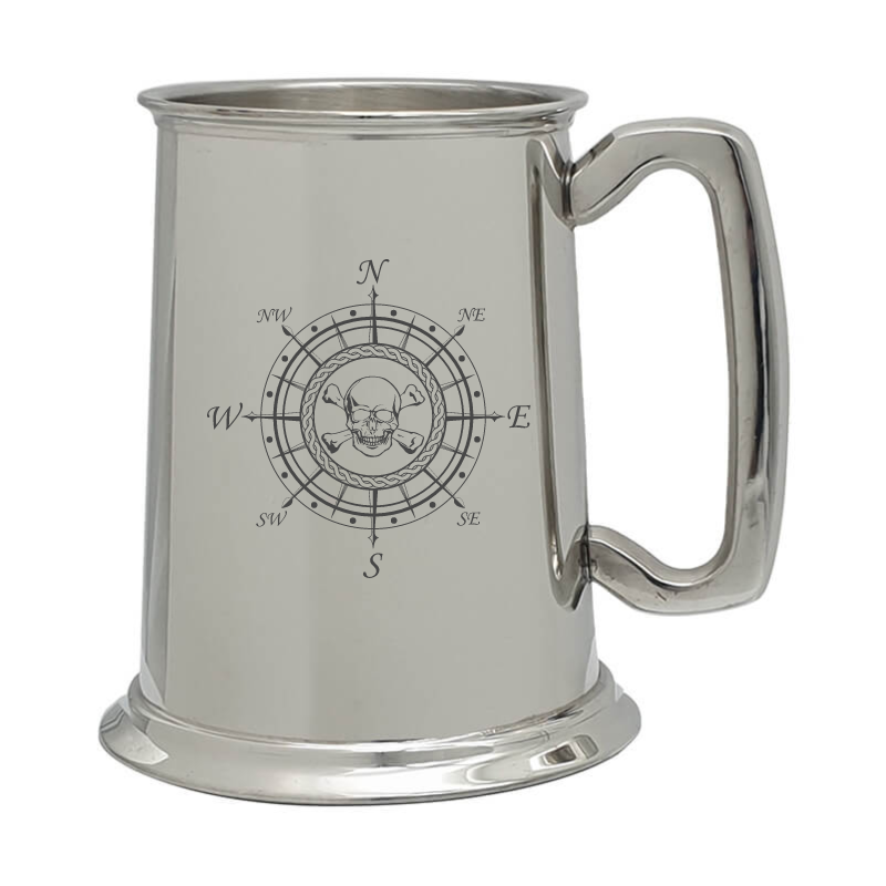 skull compass misc pewter selection digital engraving mockup / engraving preview