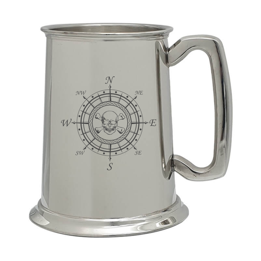 skull compass misc pewter selection digital engraving mockup / engraving preview