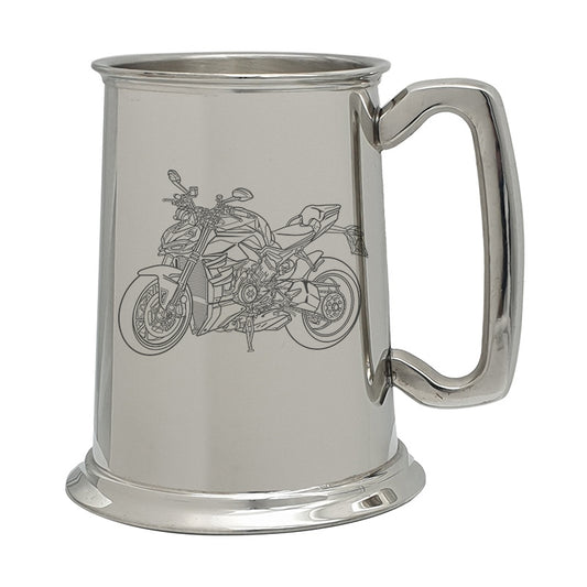 duc streetfighter motorcycle pewterware digital engraving mockup / engraving preview