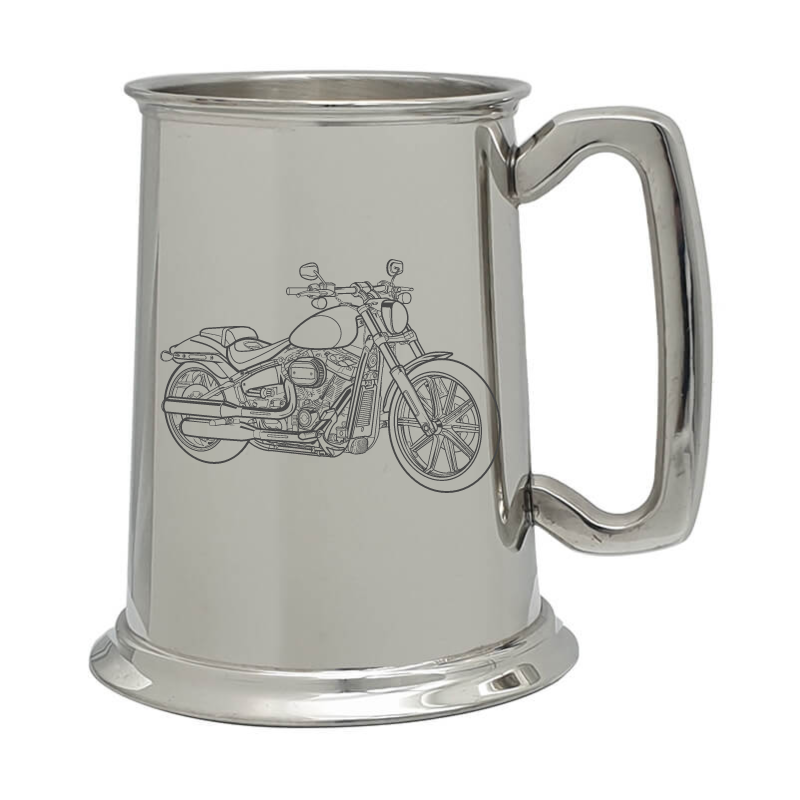 hd breakout motorcycle pewter selection digital engraving mockup / engraving preview