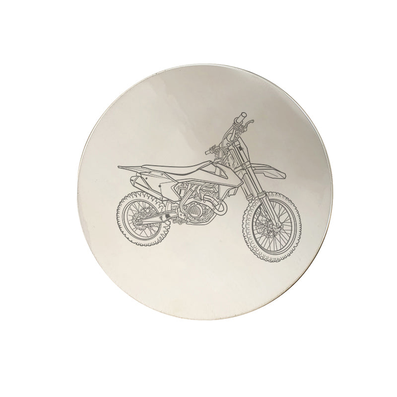ktm sfx 350 motorcycle pewterware digital engraving mockup / engraving preview