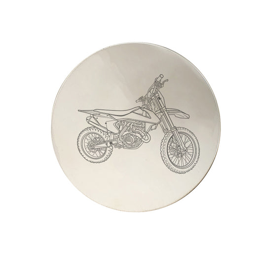 ktm sfx 350 motorcycle pewterware digital engraving mockup / engraving preview