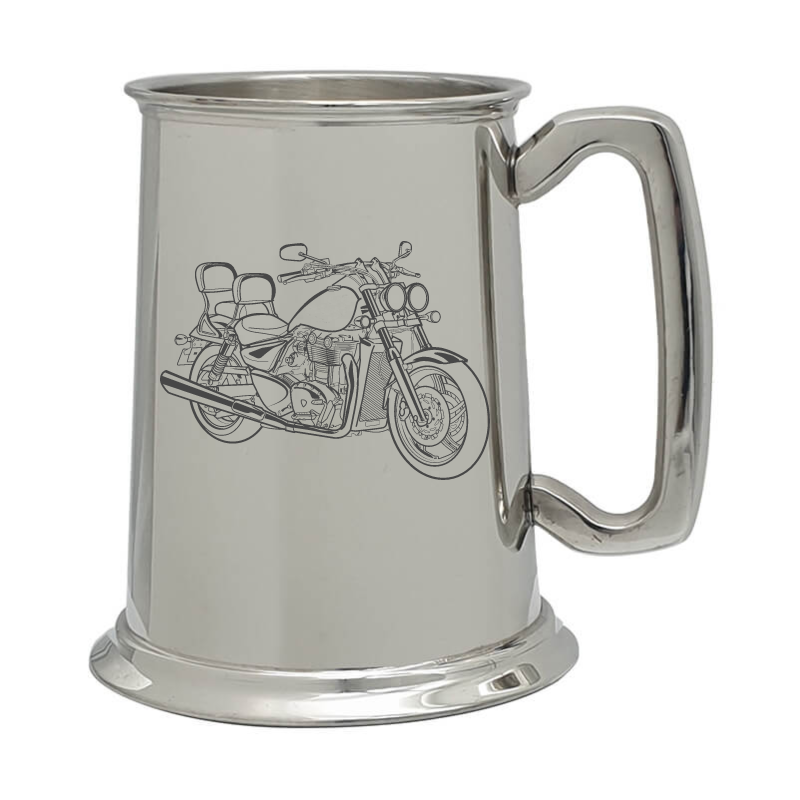 tri thunderbird motorcycle pewter selection digital engraving mockup / engraving preview