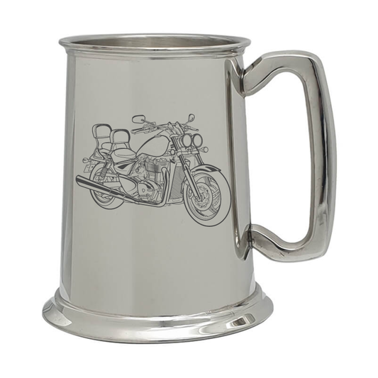 tri thunderbird motorcycle pewter selection digital engraving mockup / engraving preview