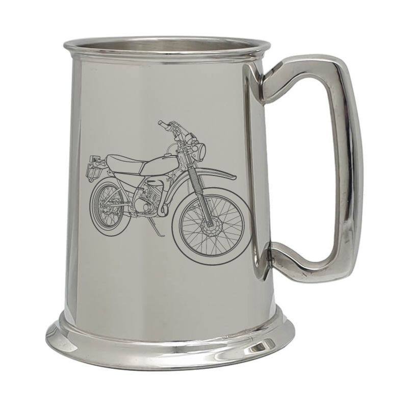 yam dt125 motorcycle pewter selection digital engraving mockup / engraving preview