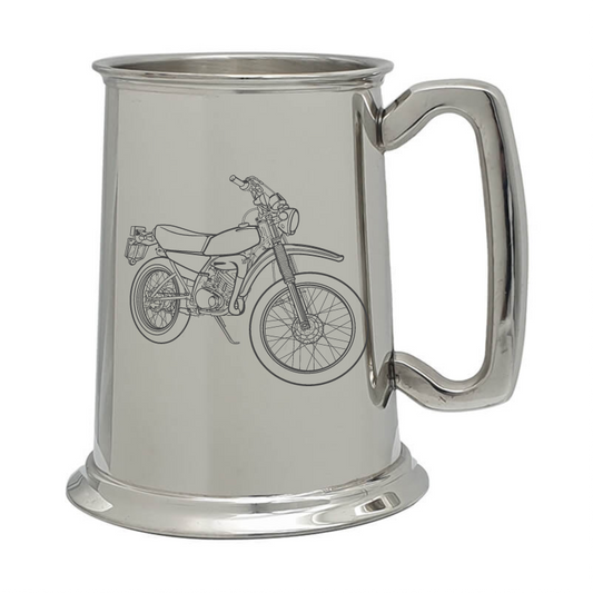 yam dt125 motorcycle pewter selection digital engraving mockup / engraving preview