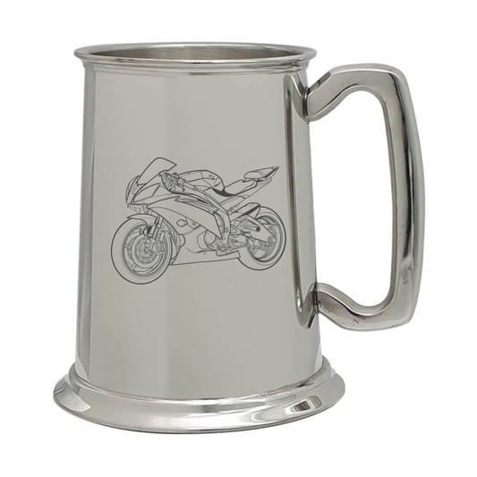 yam r6 motorcycle pewter selection digital engraving mockup / engraving preview