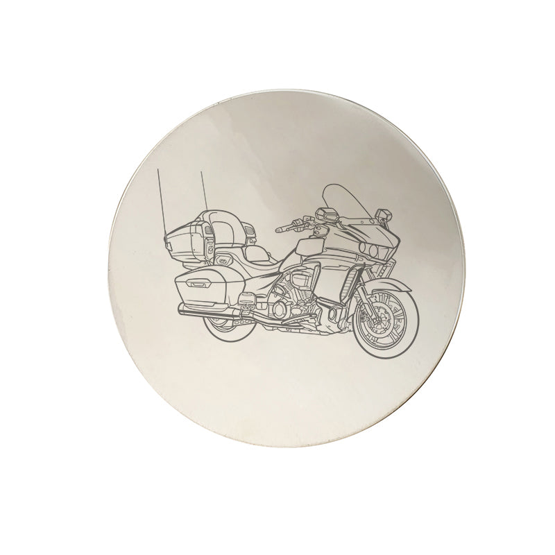 yam transcontinental cruiser motorcycle pewterware digital engraving mockup / engraving preview