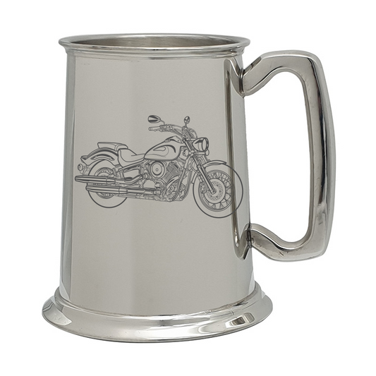 yam v star 1100 motorcycle pewter selection digital engraving mockup / engraving preview
