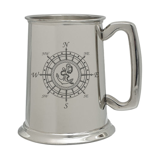 anor compass nautical pewterware digital engraving mockup / engraving preview