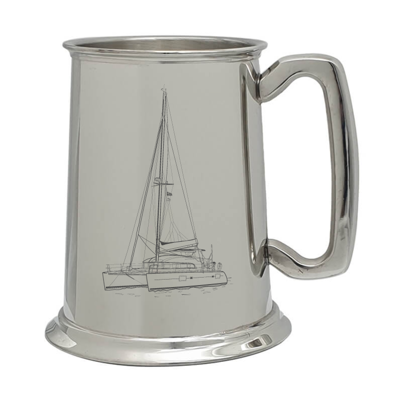 catamaran boat pewter selection digital engraving mockup / engraving preview
