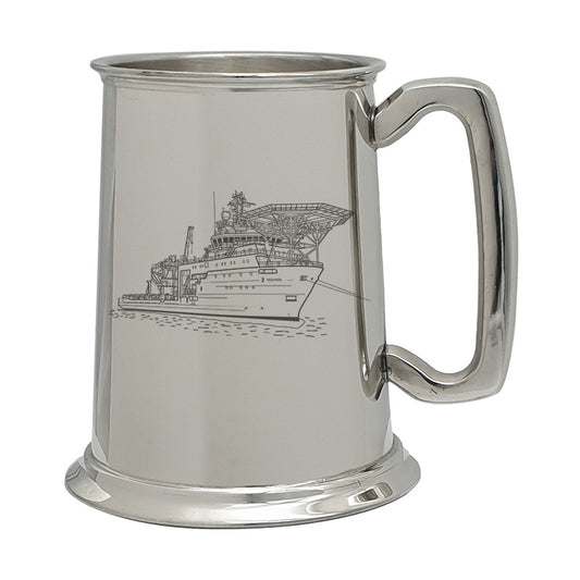 deep sea resear nautical pewterware digital engraving mockup / engraving preview