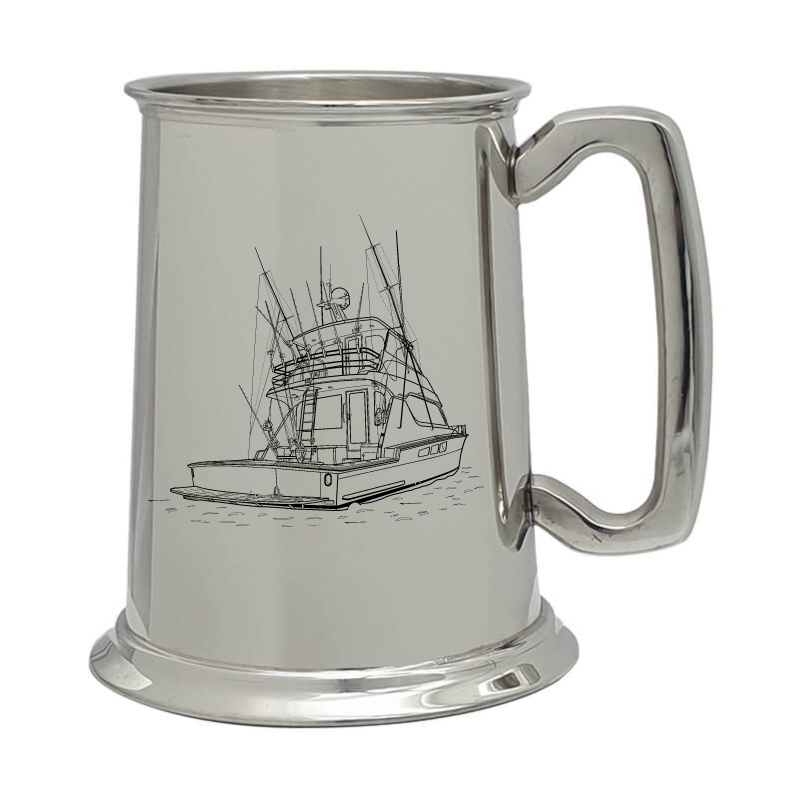 fishing yacht boat pewter selection digital engraving mockup / engraving preview