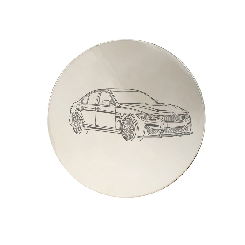bm f80 m3 car pewterware digital engraving mockup / engraving preview