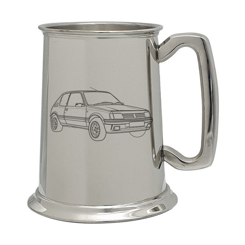 peug 205 car pewter selection digital engraving mockup / engraving preview