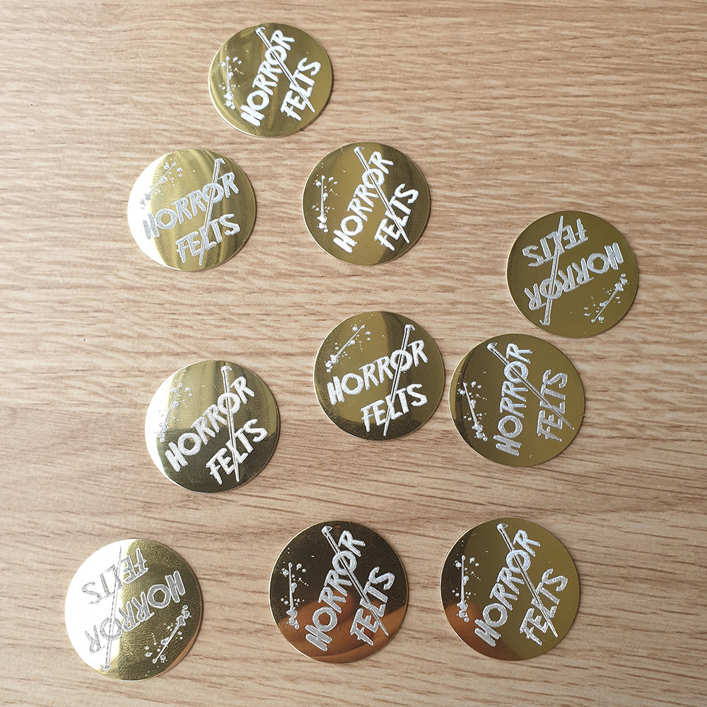 Set of Horror Felts round gold plaques