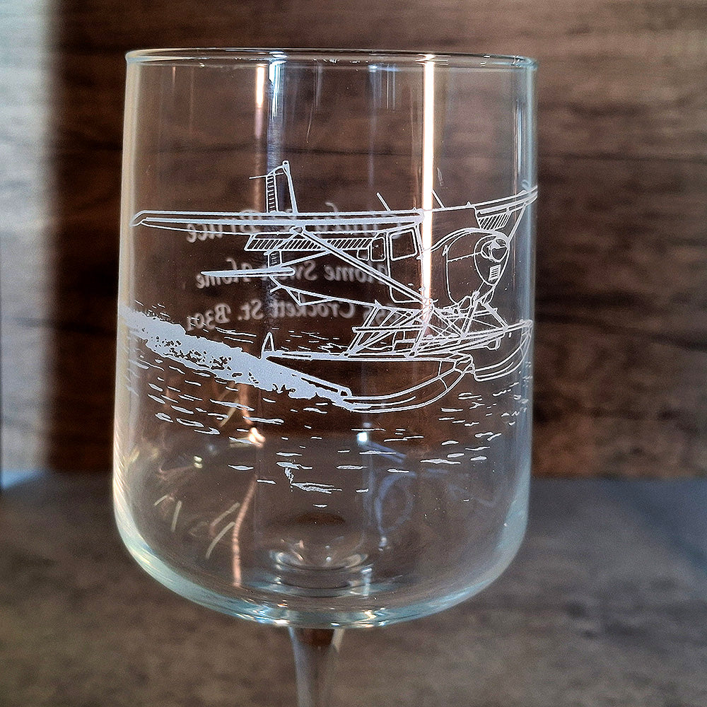 Cessna Seaplane Aircraft Wine Glass