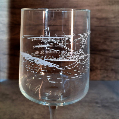 Cessna Seaplane Aircraft Wine Glass