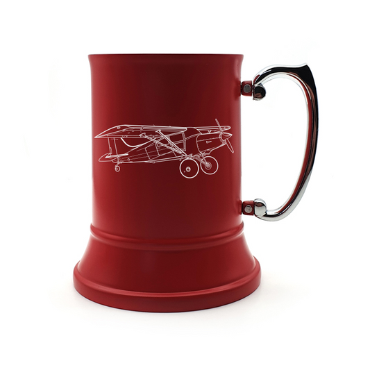 MauleSTOL aircraft steel tankard digital engraving mockup / engraving preview