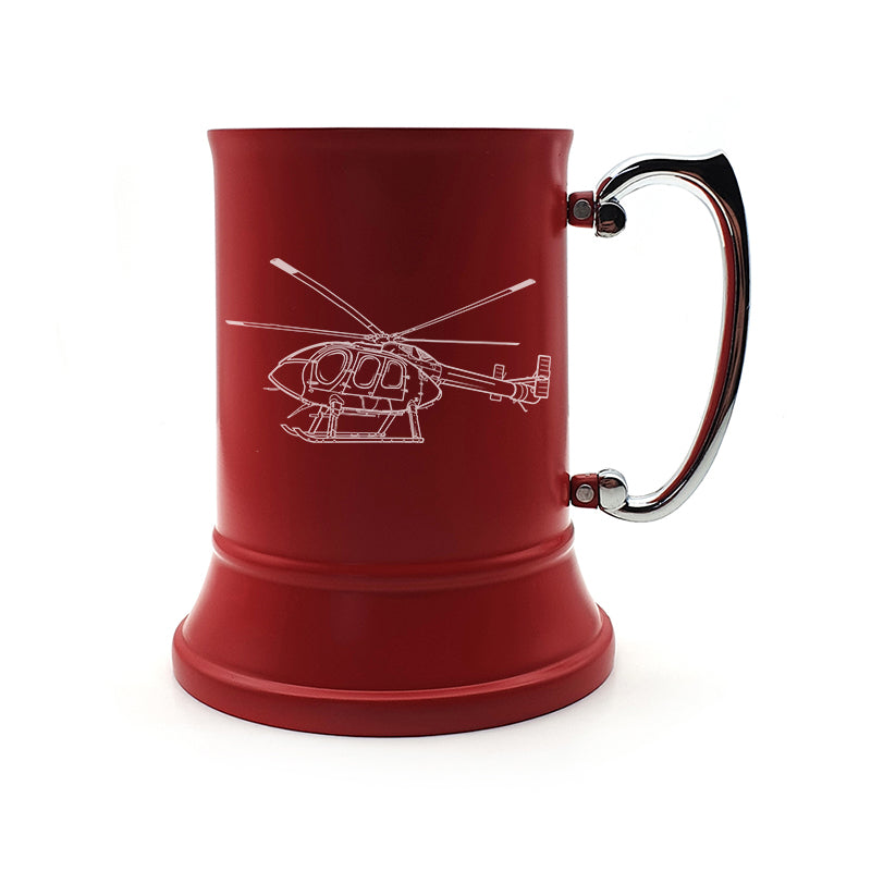 md600n helicopter steel tankard digital engraving mockup / engraving preview