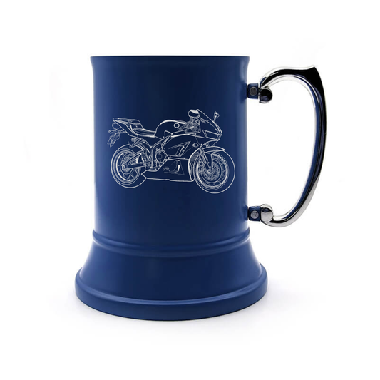 hon fireblade motorcycle steel tankard mug digital engraving mockup / engraving preview