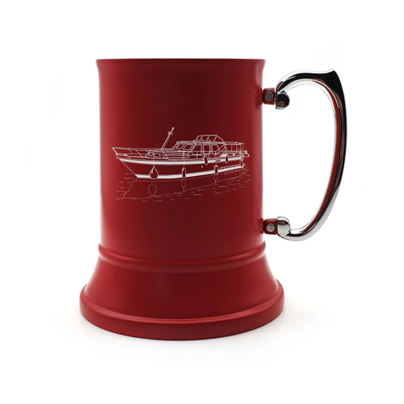 stevens 1140 canal yacht steel tankard mug digital engraving mockup / engraving preview