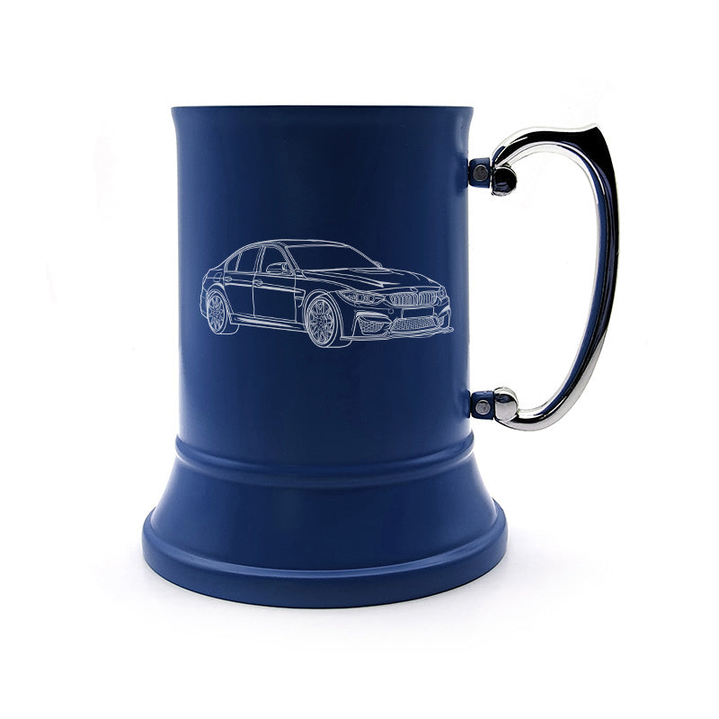 bm f80 m3 car steel tankard digital engraving mockup / engraving preview