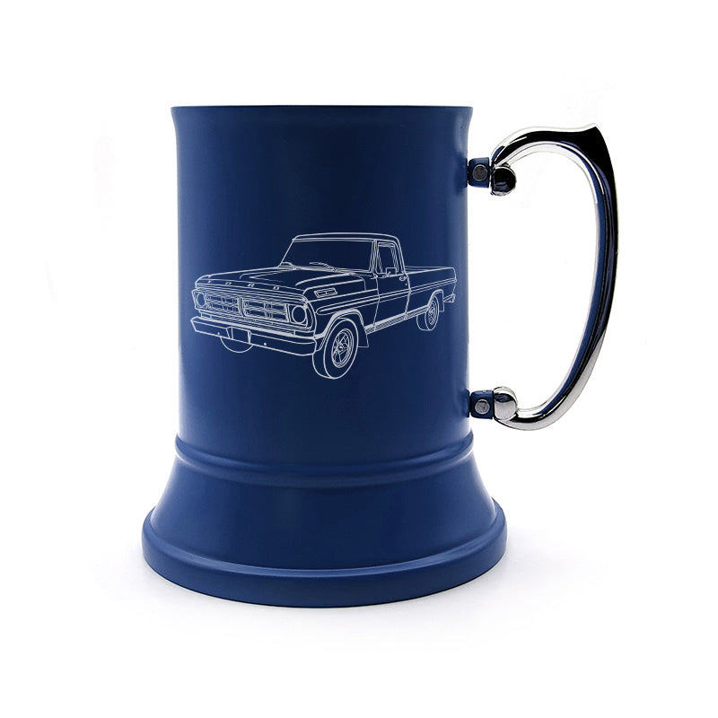 fd f100 car steel tankard digital engraving mockup / engraving preview