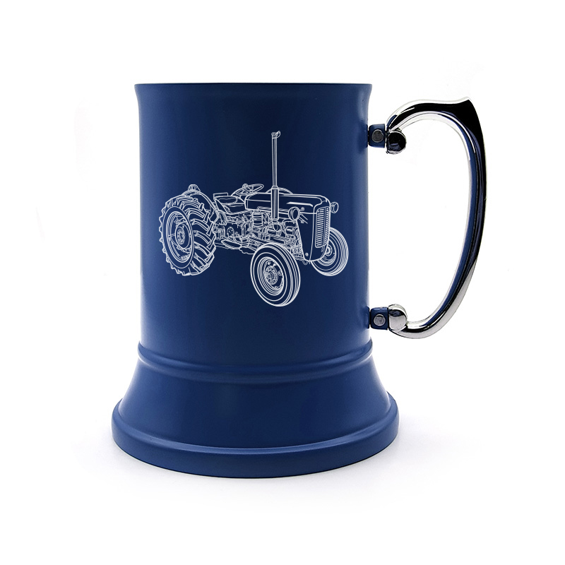 Mockup of our Ferguson TE20 Tractor artwork Steel Tankard