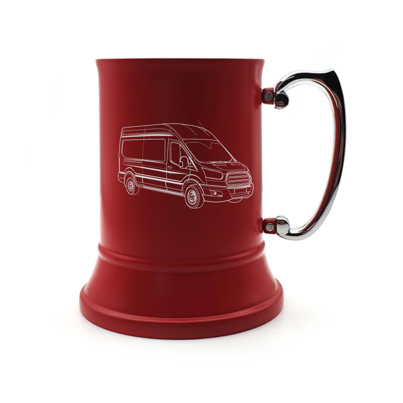 transit van steel tankard mug digital engraving mockup / engraving preview
