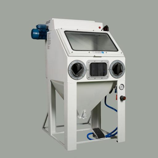 Trophy master sandblasting cabinet on a grey background