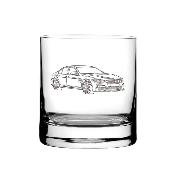 BM f80 m3 car glass tumbler – digital engraving mockup / engraving preview
