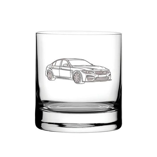 BM f80 m3 car glass tumbler – digital engraving mockup / engraving preview