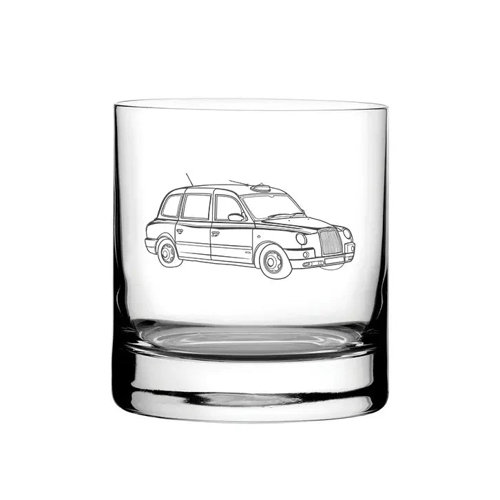 London Taxi Car glass tumbler – digital engraving mockup / engraving preview