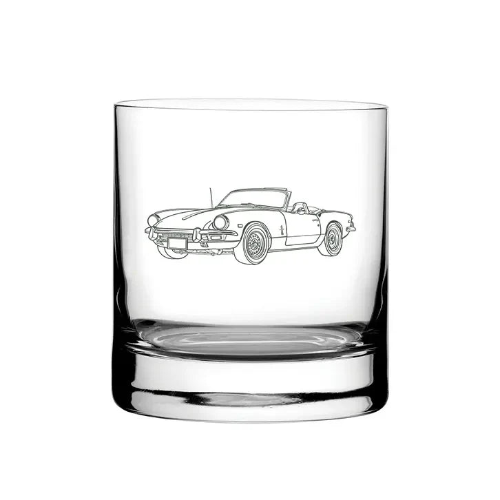 Tri Spitfire Car glass tumbler – digital engraving mockup / engraving preview