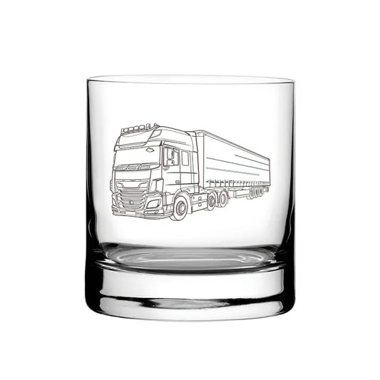 HGV Lorry  glass tumbler – digital engraving mockup / engraving preview
