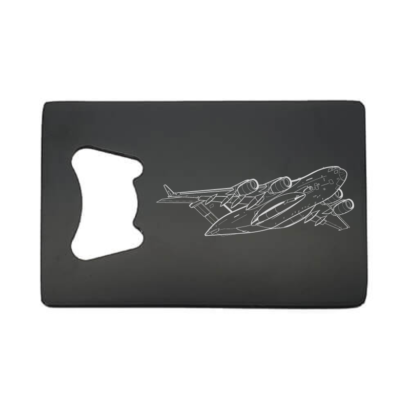 Illustration of C17 Globemaster Aircraft ArtworkEngraved on Bottle Opener | Giftware Engraved