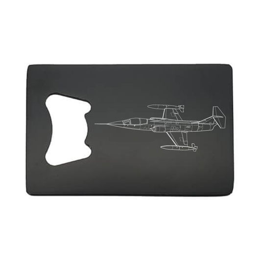 Illustration of Lockheed F104 Starfighter Aircraft ArtworkEngraved on Bottle Opener | Giftware Engraved