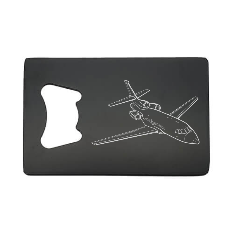 Illustration of Dassault Falcon 900 Aircraft ArtworkEngraved on Bottle Opener | Giftware Engraved