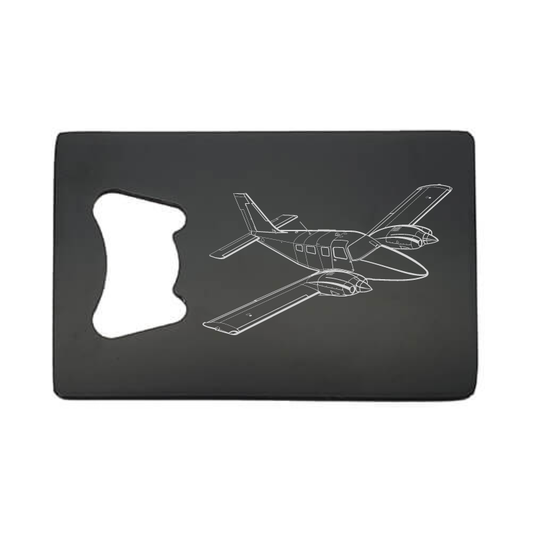 Illustration of Piper PA34 Seneca Aircraft ArtworkEngraved on Bottle Opener | Giftware Engraved