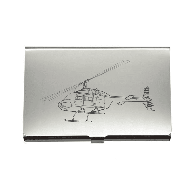 Bell 206 Jet Ranger Helicopter Business Credit Card Holder | Giftware Engraved