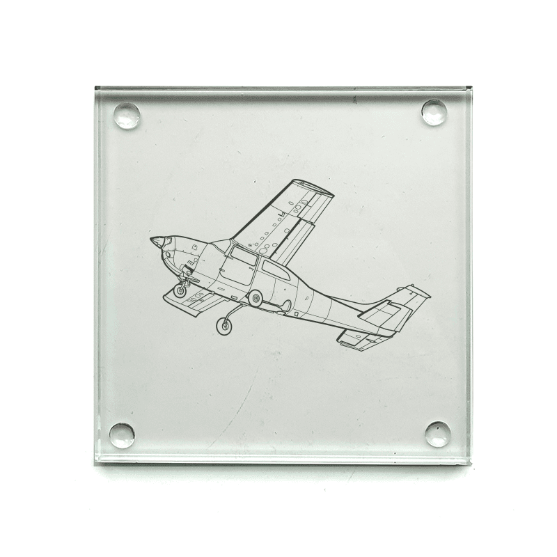 Cessna 210 Centurion Aircraft Drinks Coaster Selection | Giftware Engraved