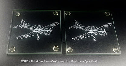 Chipmunk Aircraft Drinks Coaster Selection | Giftware Engraved