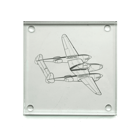 P38 Lightning Aircraft Drinks Coaster Selection | Giftware Engraved