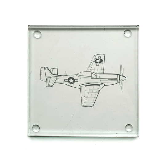P51 Mustang Aircraft Drinks Coaster Selection | Giftware Engraved