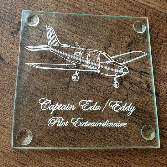 Piper PA28 Aircraft Drinks Coaster Selection | Giftware Engraved