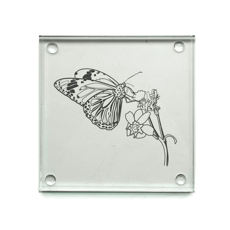 Butterfly & Plant Drinks Coaster Selection | Giftware Engraved