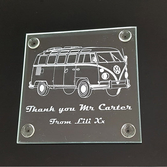 VW Campervan Drinks Coaster Selection | Giftware Engraved
